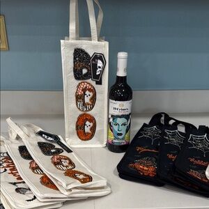 Halloween Themed Wine Tote Bags
